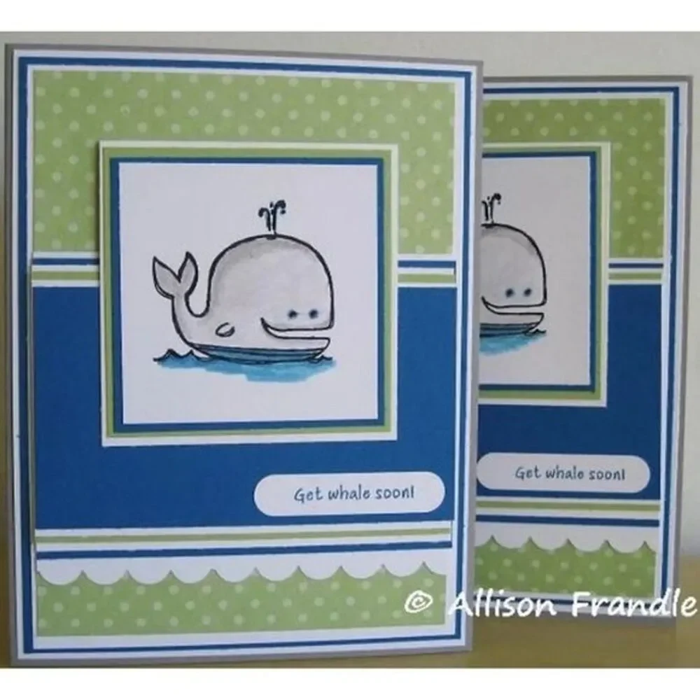 STAMPIN' UP Pun Fun 8 Stamp Set Wood Rocket Cat Whale Hippo Sheep Card Scrapbook